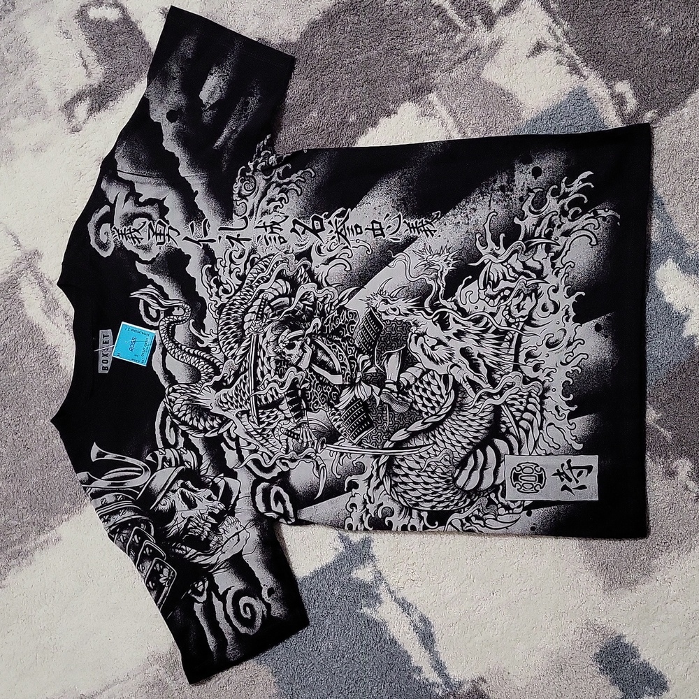 Boxset Cotton Kanji Japanese Symbols Graphic Tee Shirt